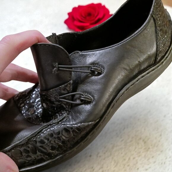 RIEKER Women’s Black Leather Flats “Celia” EU 40  US 9.5–10  Anti-Stress Comfort - Picture 12 of 15